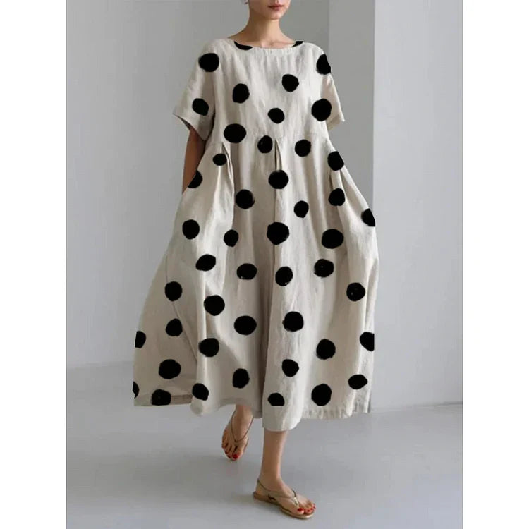 VALENTINA | Long casual dress with iconic polka dots and freedom of movement for summer days