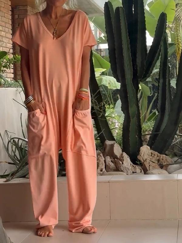 Zaria™ - Elegant V-Neck Jumpsuit: A Simple, Sophisticated, and Versatile Style