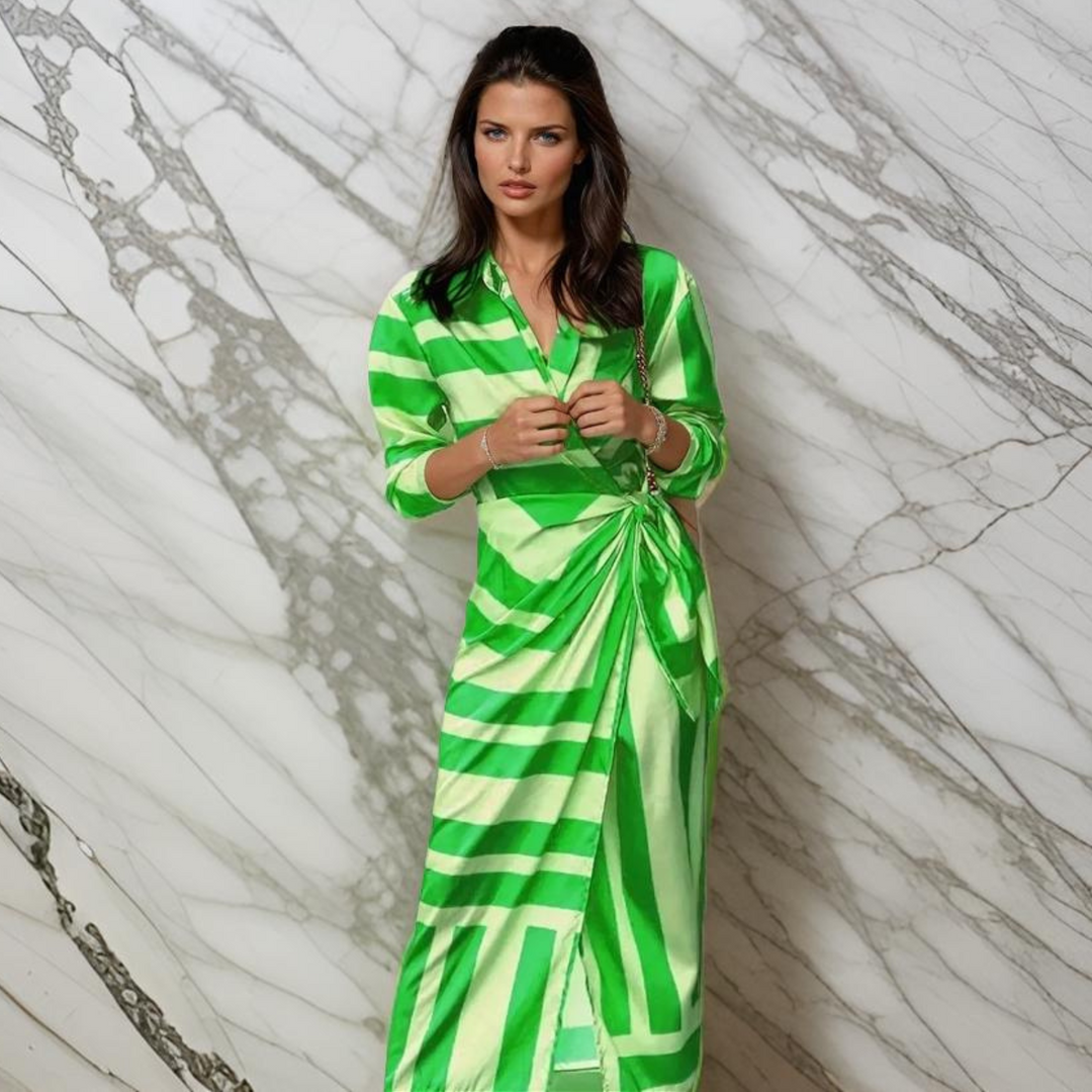 Miral | Elegant Wrap Dress with Pattern