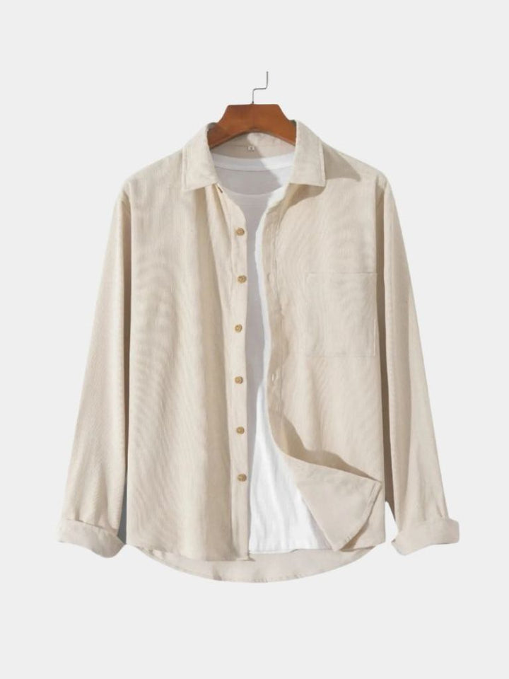 Casual Solid Corduroy Shirt - Cross & Crown