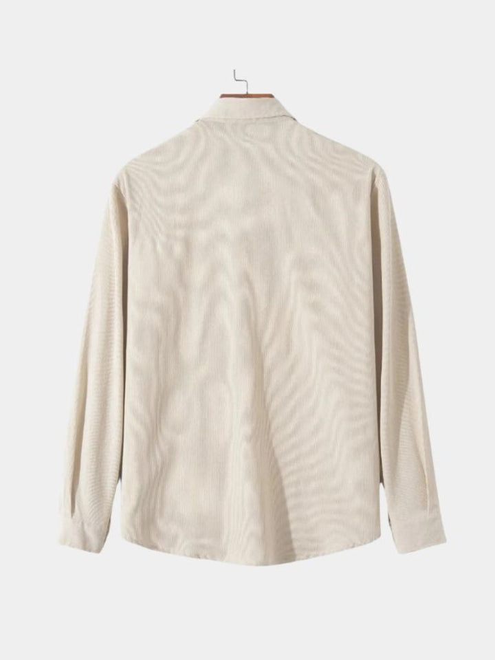 Casual Solid Corduroy Shirt - Cross & Crown