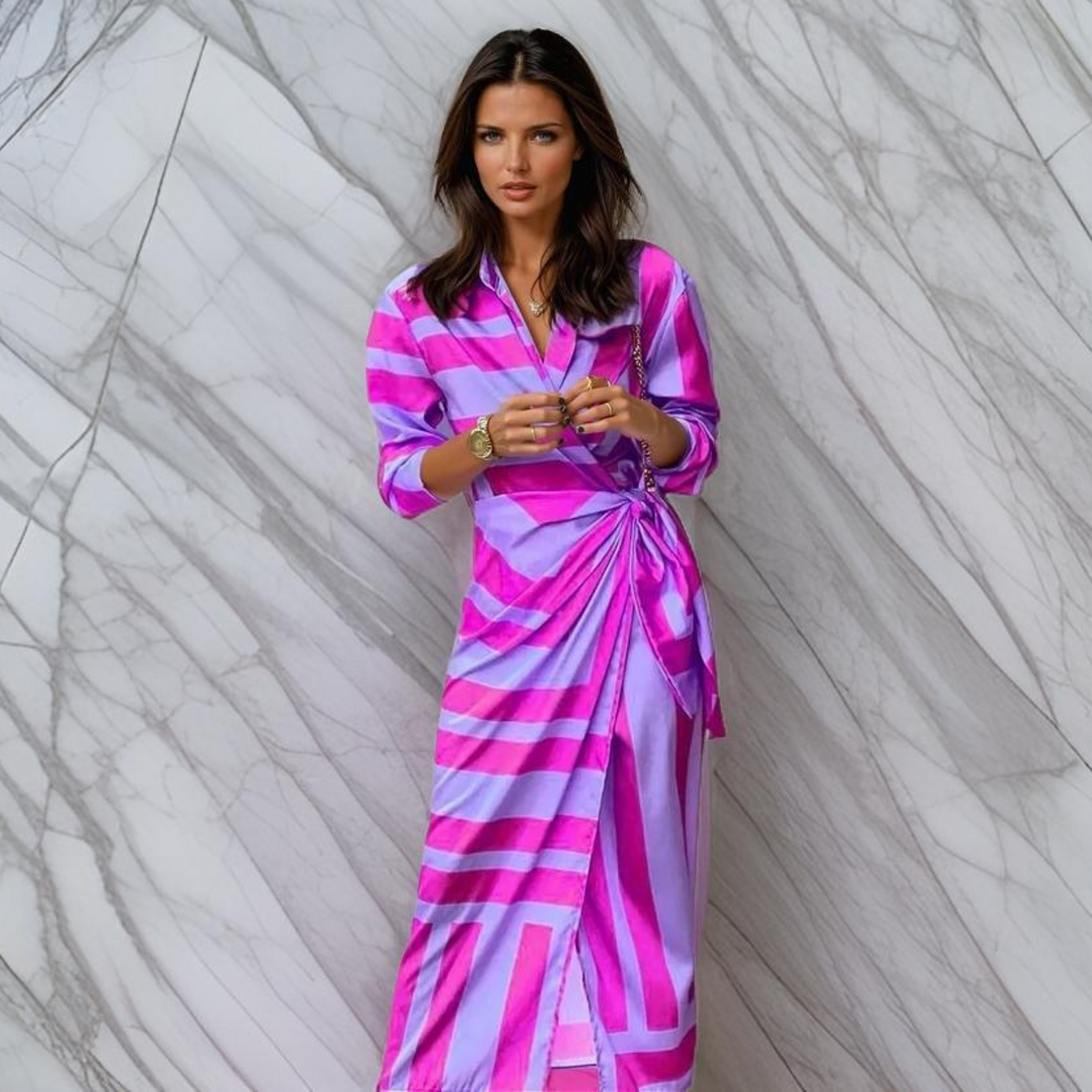 Miral | Elegant Wrap Dress with Pattern