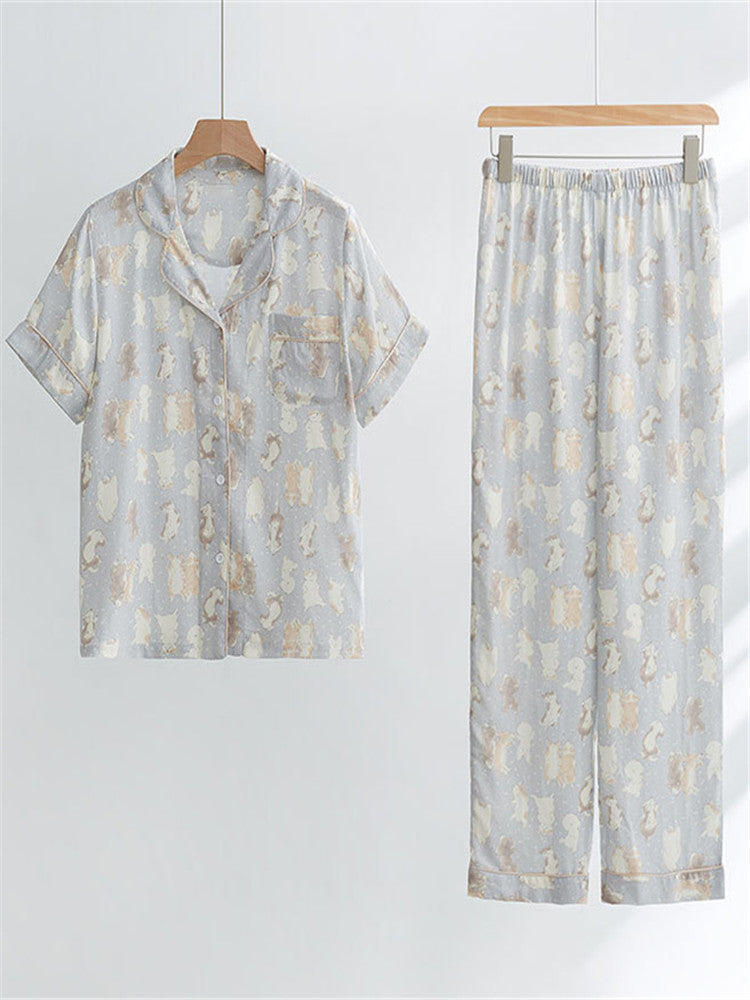 Ensemble de vêtements de nuit en gaze de coton et bambou