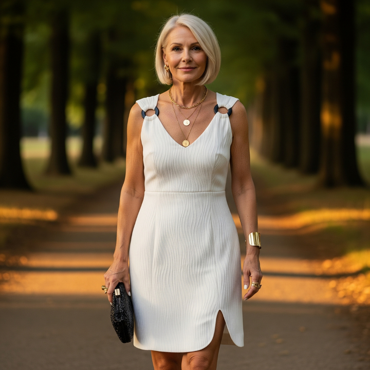 Lena - Sleeveless mini dress with V-neckline