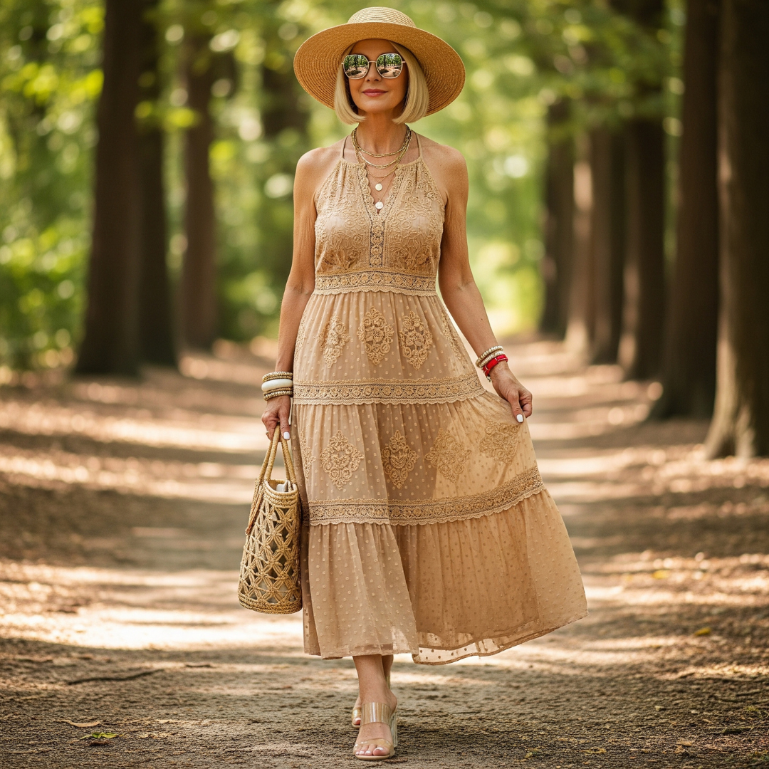 Lola - Maxi Dress with Boho Lace