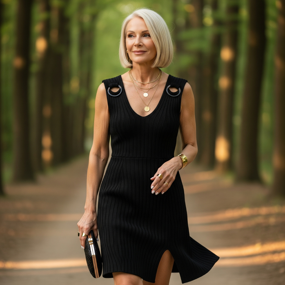 Lena - Sleeveless mini dress with V-neckline