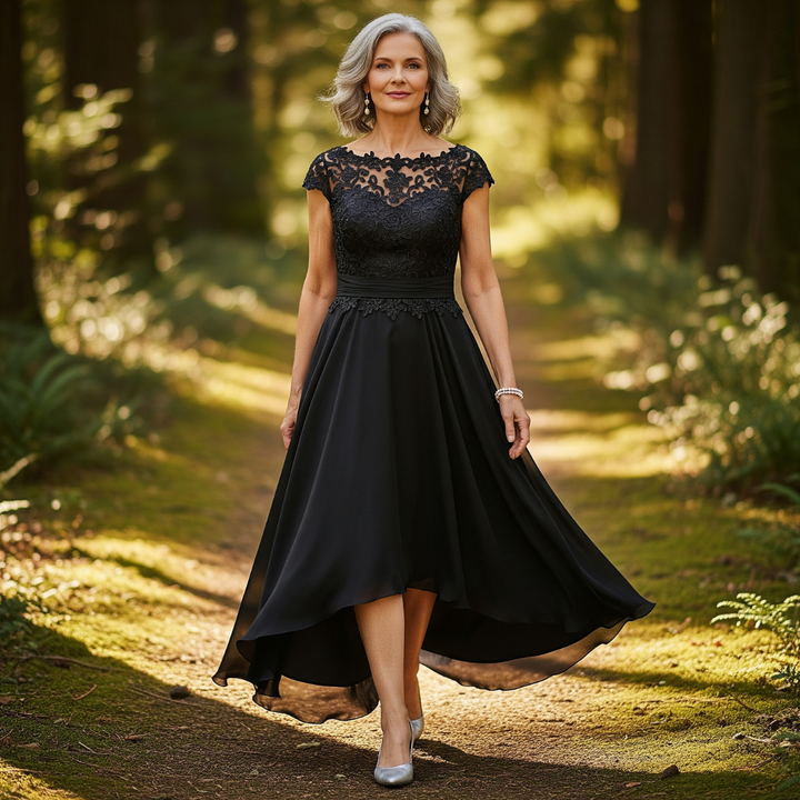 The Simone Embroidered High-Low Dress