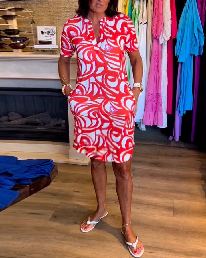 AMELIA™ | V-NECK PRINT DRESS (ALMOST SOLD OUT!)