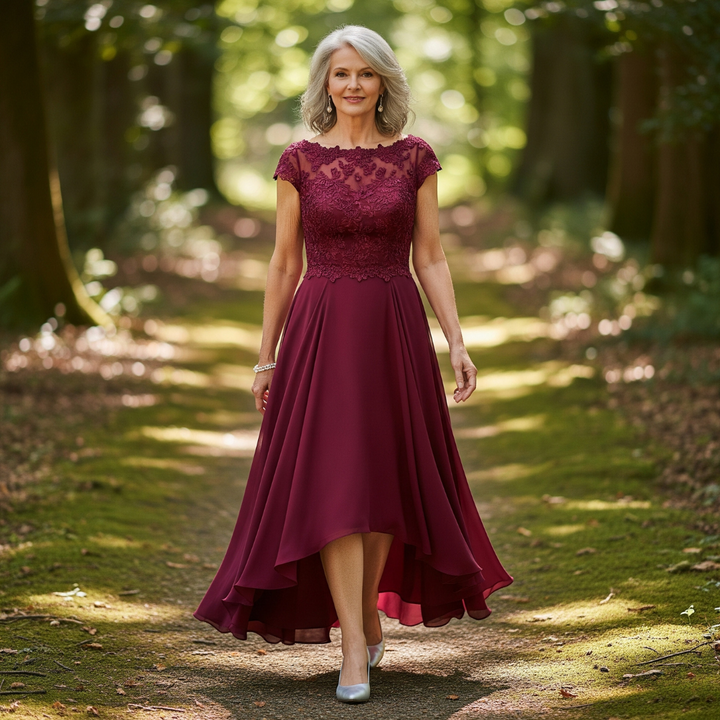 The Simone Embroidered High-Low Dress