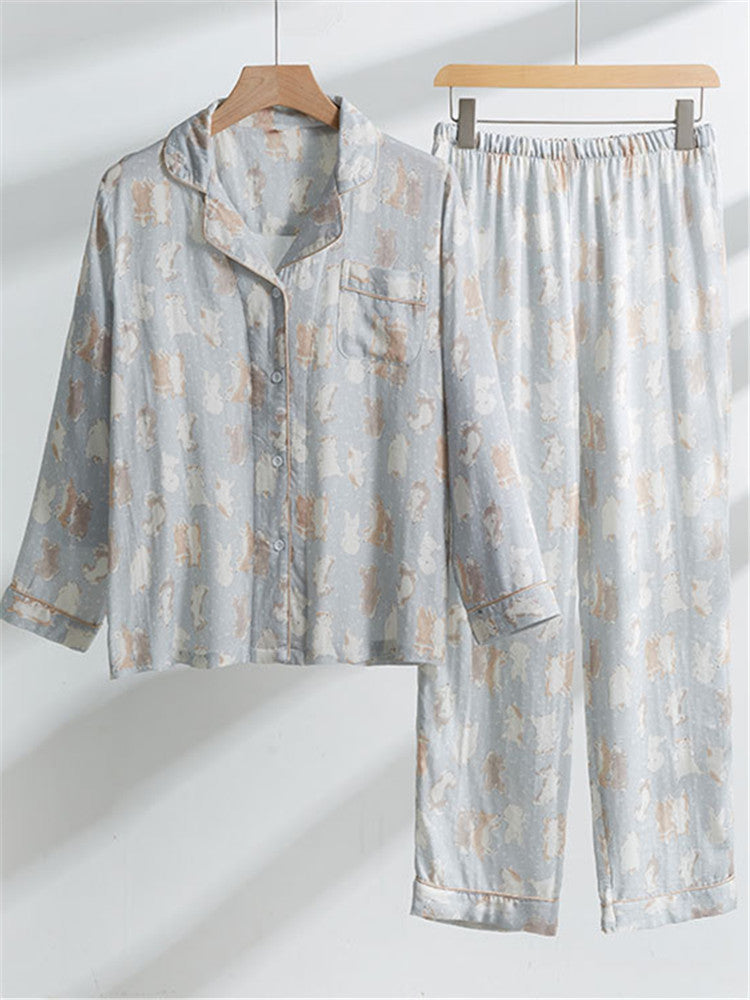Ensemble de vêtements de nuit en gaze de coton et bambou