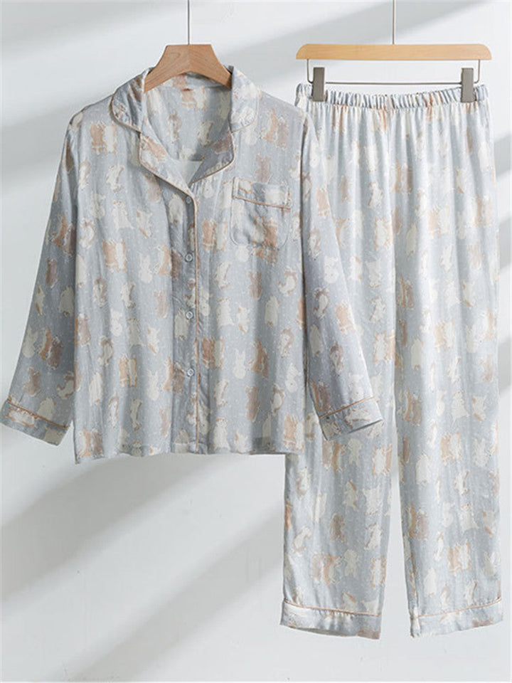 Ensemble de vêtements de nuit en gaze de coton et bambou