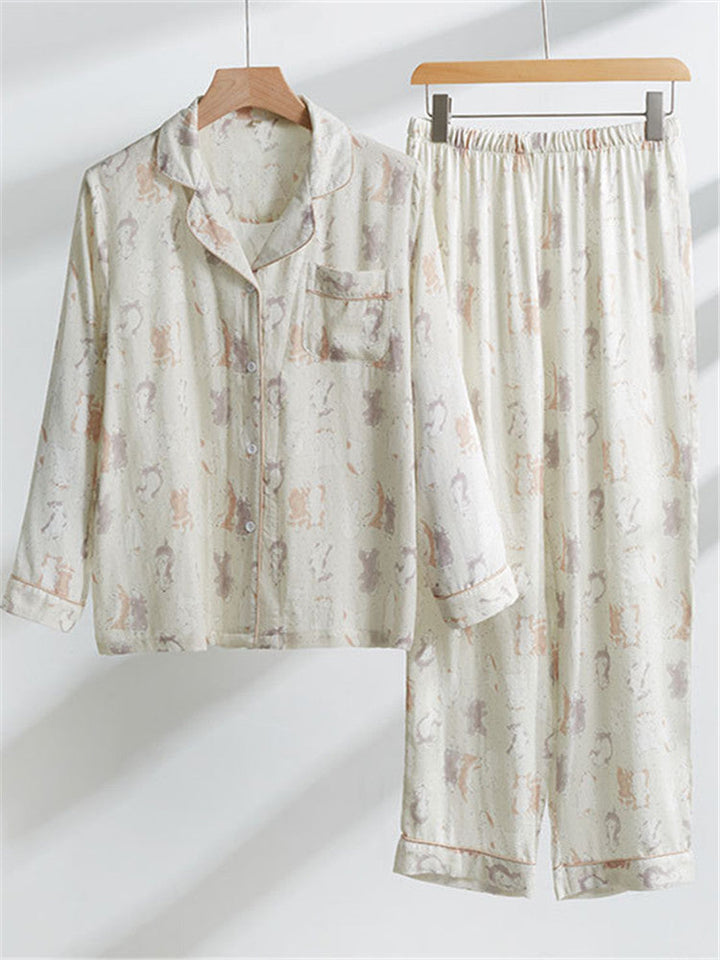 Ensemble de vêtements de nuit en gaze de coton et bambou