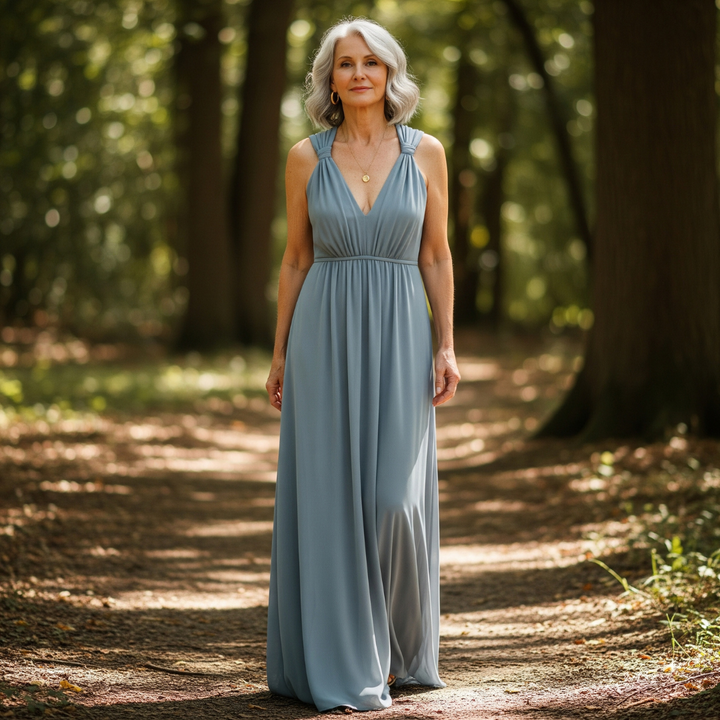 The Sylvaine Draped Halter Gown