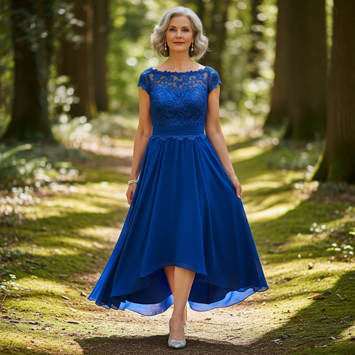 The Simone Embroidered High-Low Dress