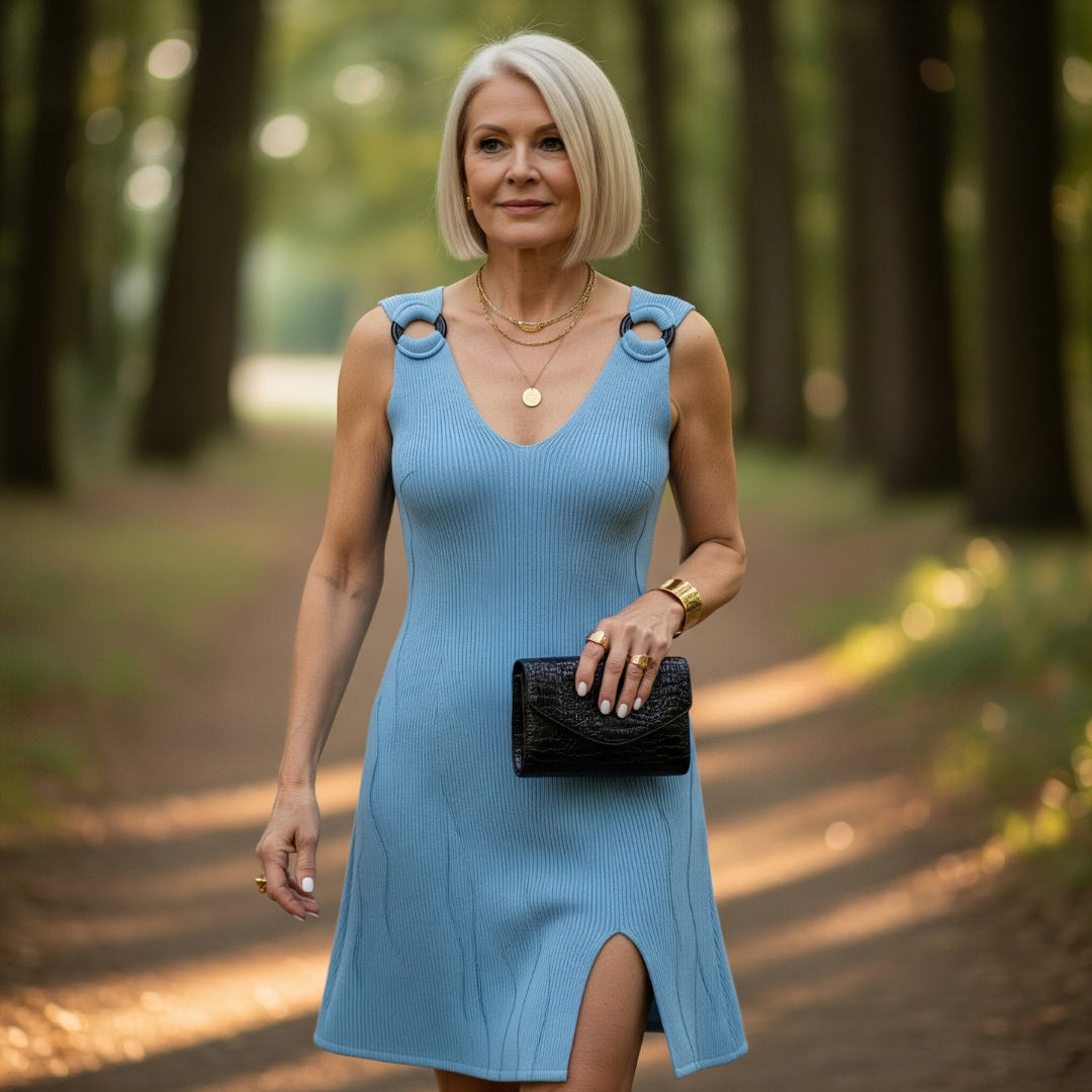 Lena - Sleeveless mini dress with V-neckline