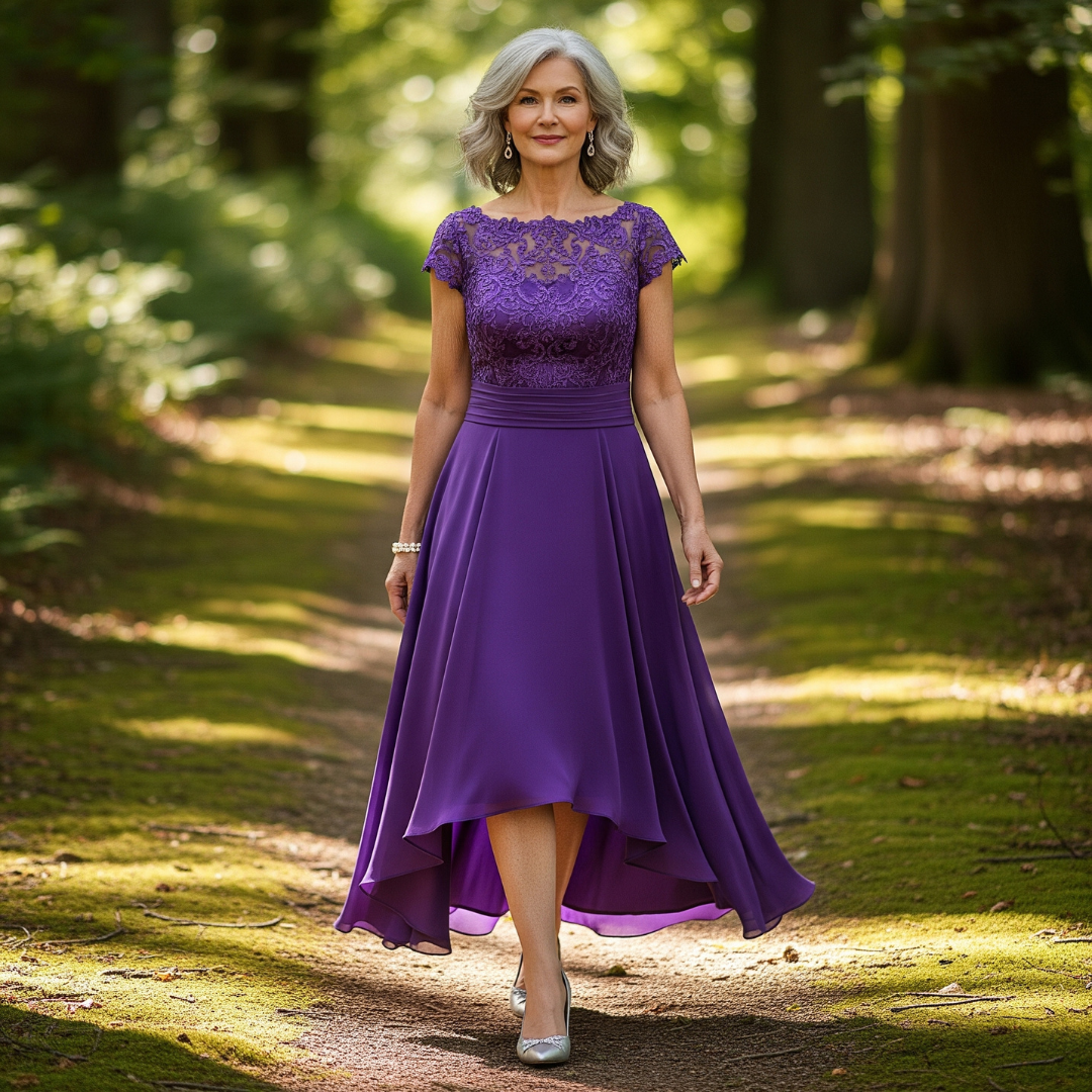 The Simone Embroidered High-Low Dress