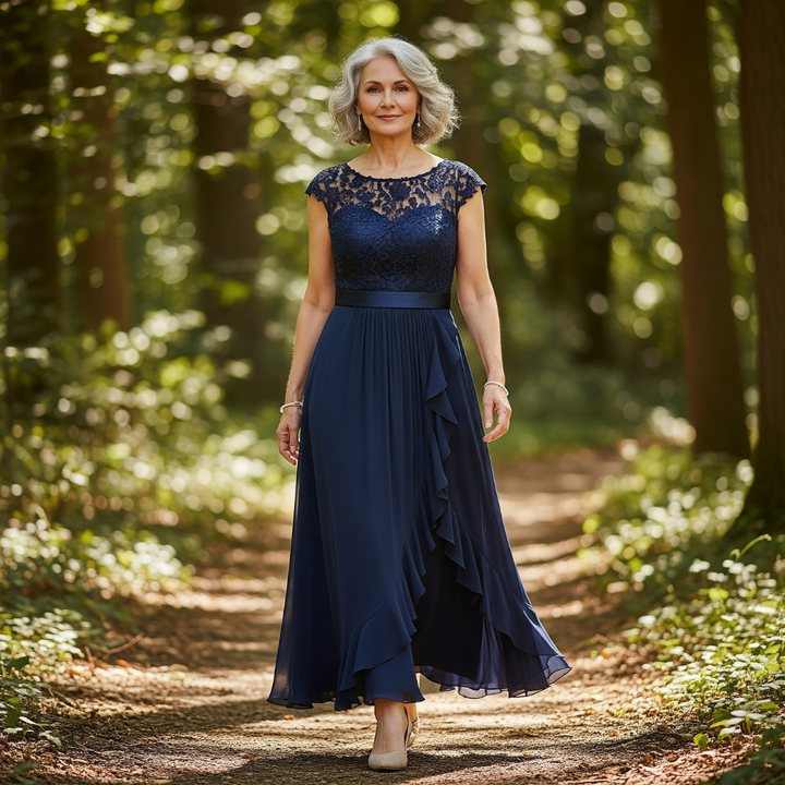 Nadine Graceful Lace Midi Dress
