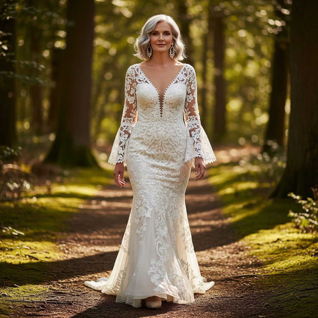 Celina Noir Embroidered Gown