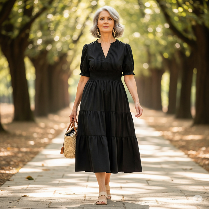 The Evanna™ Tiered Puff-Sleeve Maxi Dress