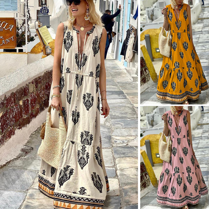 The Amara™ Boho Print Maxi Dress