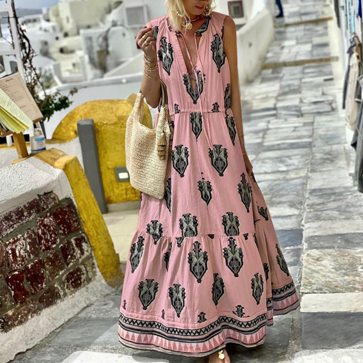 The Amara™ Boho Print Maxi Dress