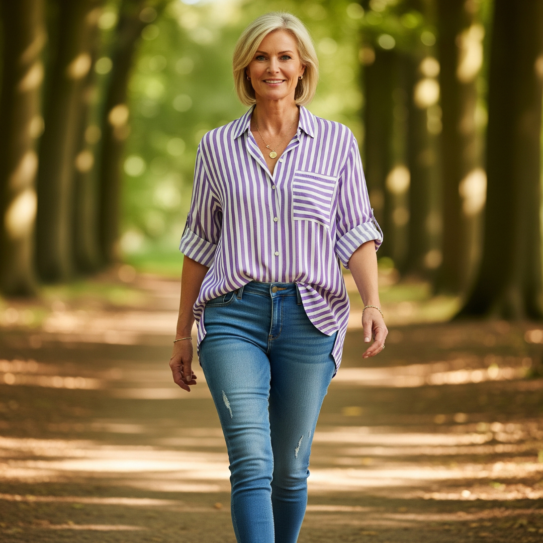 Leah ™ | Casual Striped Button-Up Shirt