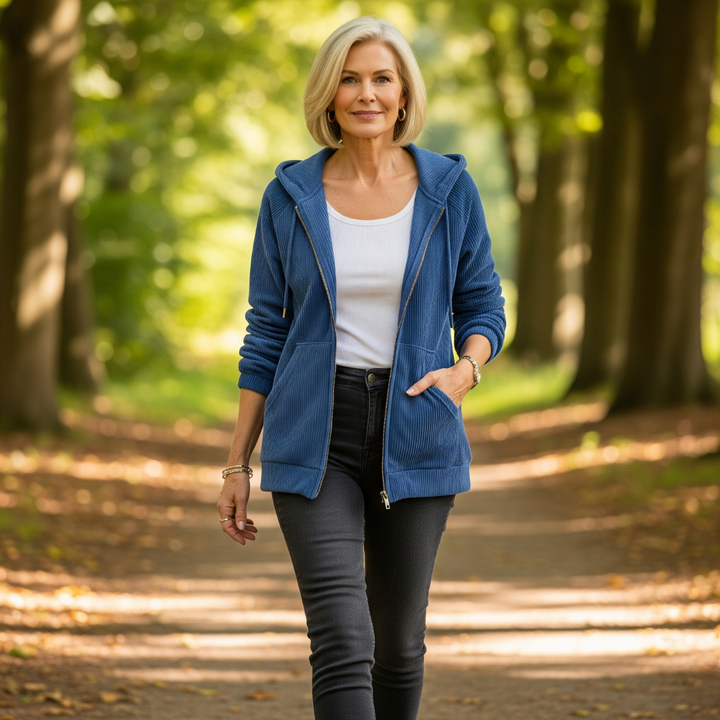 Helena – Lightweight Corduroy Zip Jacket