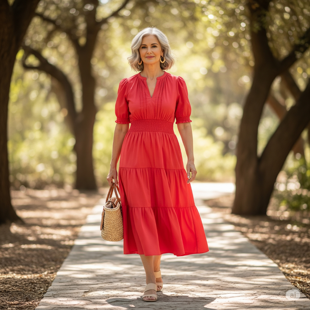 The Evanna™ Tiered Puff-Sleeve Maxi Dress
