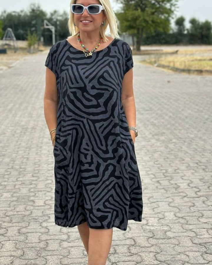 Tahlia™ - Printed Dress with Round Neck
