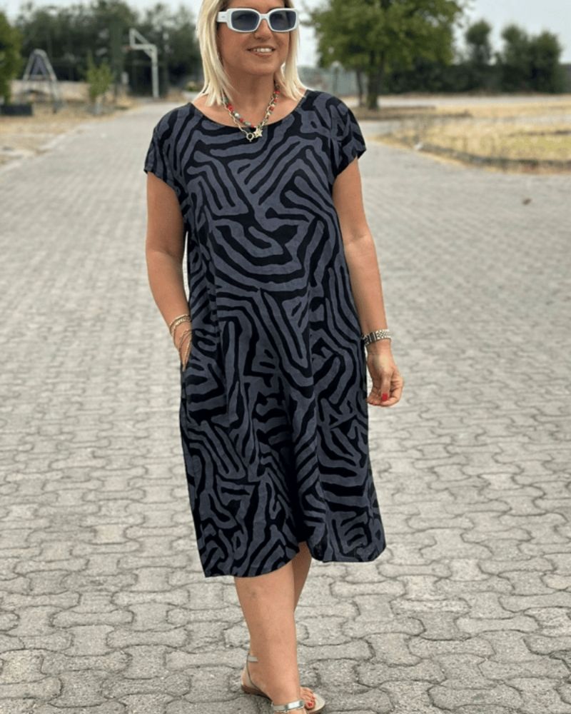 Tahlia™ - Printed Dress with Round Neck