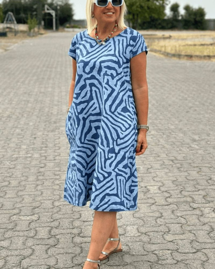 Tahlia™ - Printed Dress with Round Neck