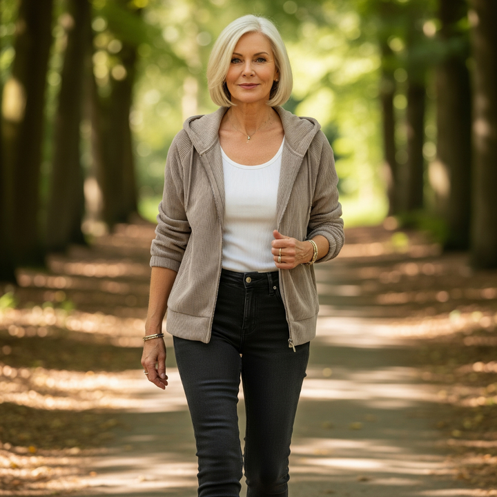 Helena – Lightweight Corduroy Zip Jacket