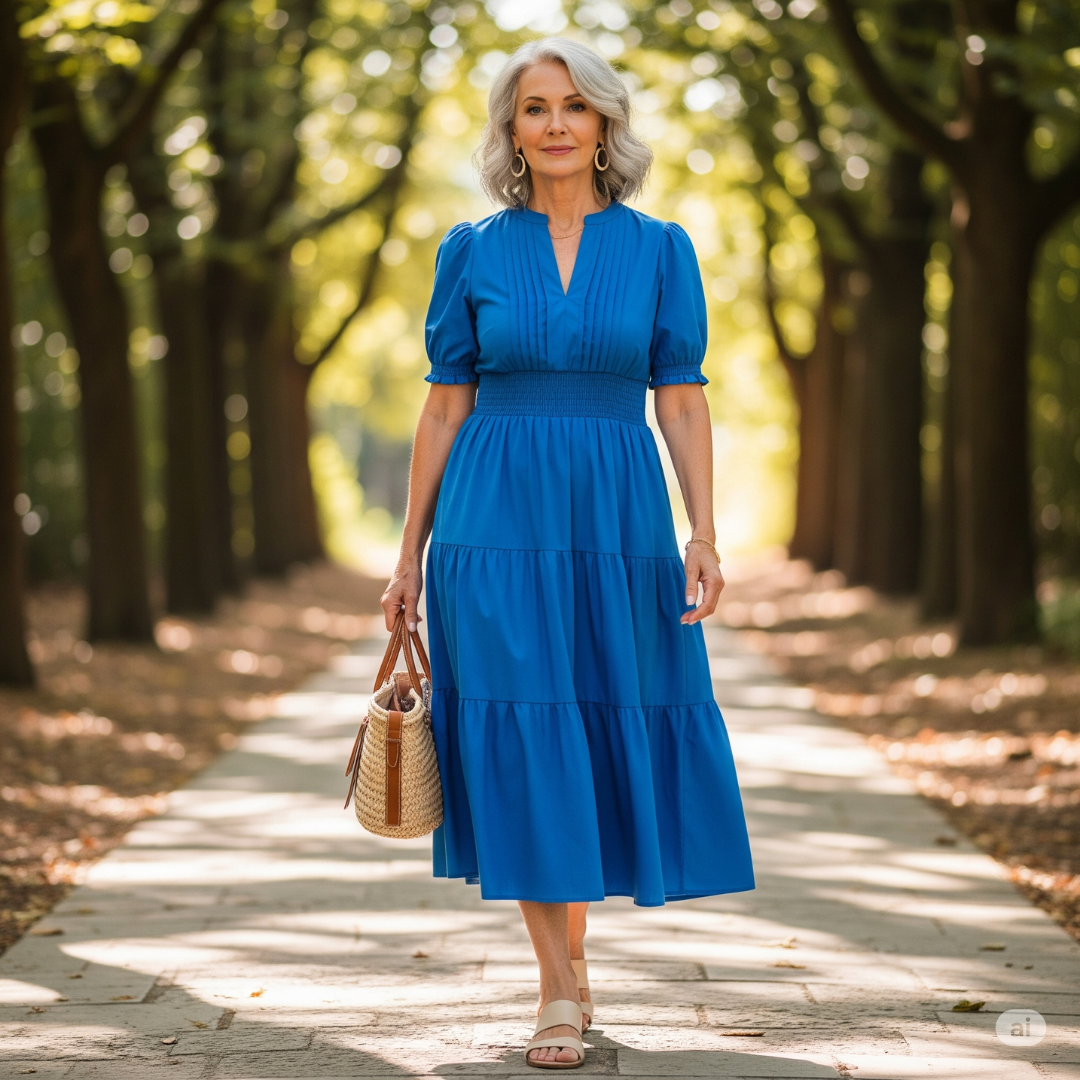 The Evanna™ Tiered Puff-Sleeve Maxi Dress