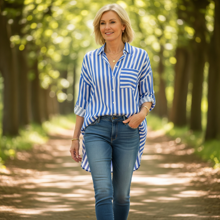 Leah ™ | Casual Striped Button-Up Shirt