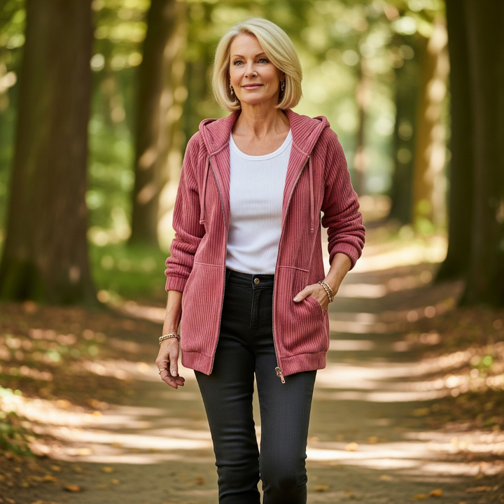 Helena – Lightweight Corduroy Zip Jacket