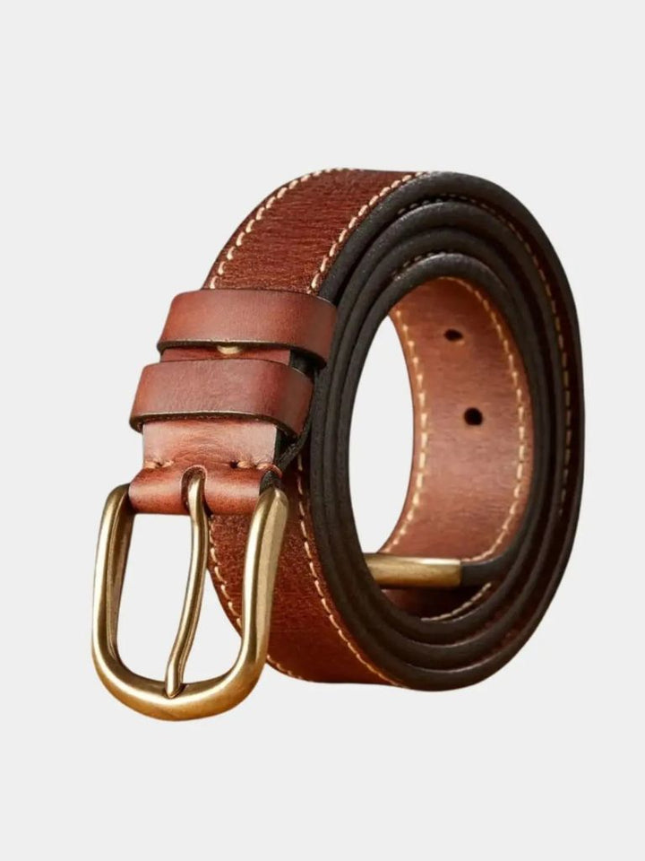 Vintage Leather Thickened Belt - Cross & Crown