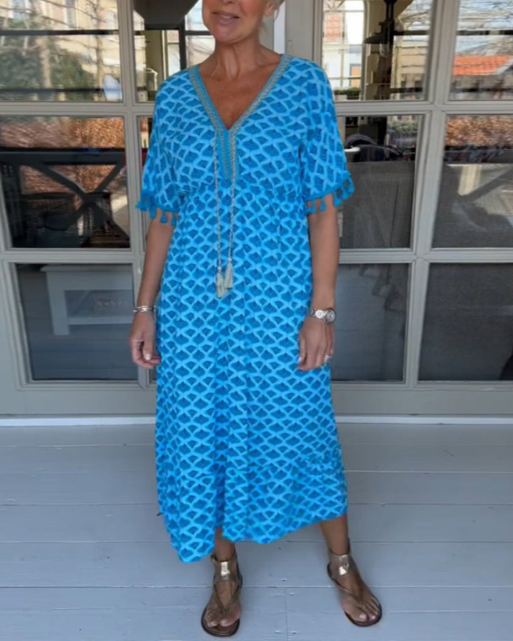 Carla | V-neck casual dress with print