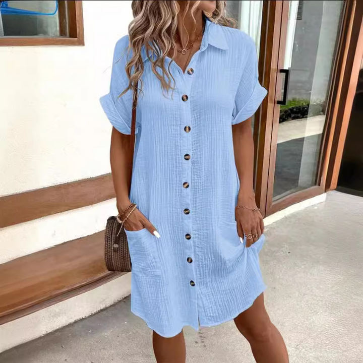 Romy™ Linen-Cotton Shirt Dress