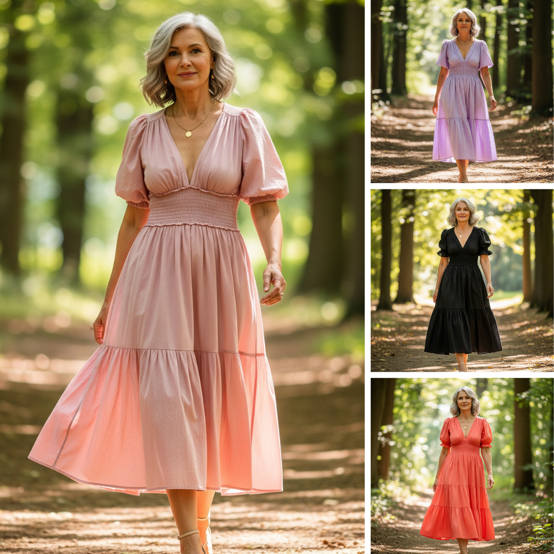 The Liana™ Tiered Puff-Sleeve Dress
