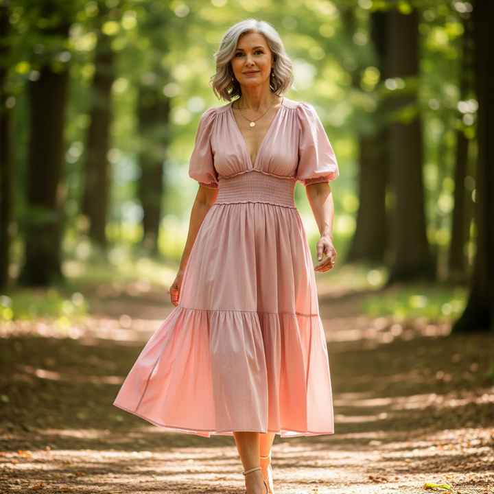 The Liana™ Tiered Puff-Sleeve Dress