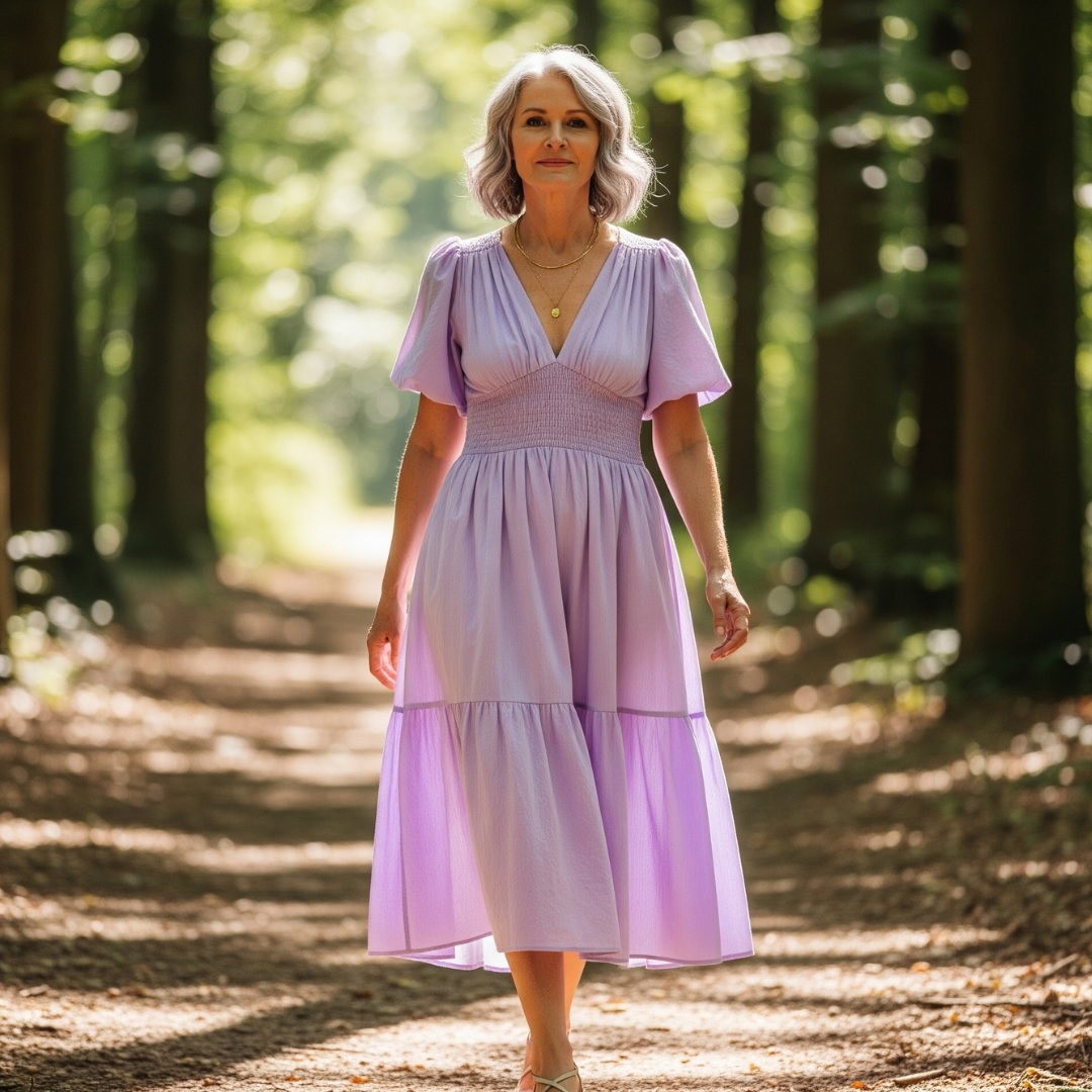 The Liana™ Tiered Puff-Sleeve Dress