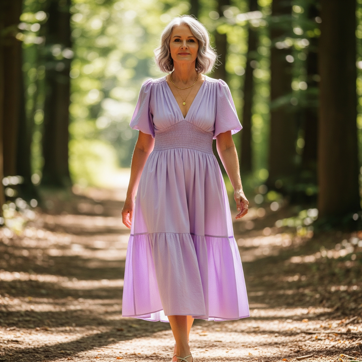 The Liana™ Tiered Puff-Sleeve Dress
