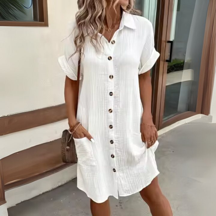 Romy™ Linen-Cotton Shirt Dress