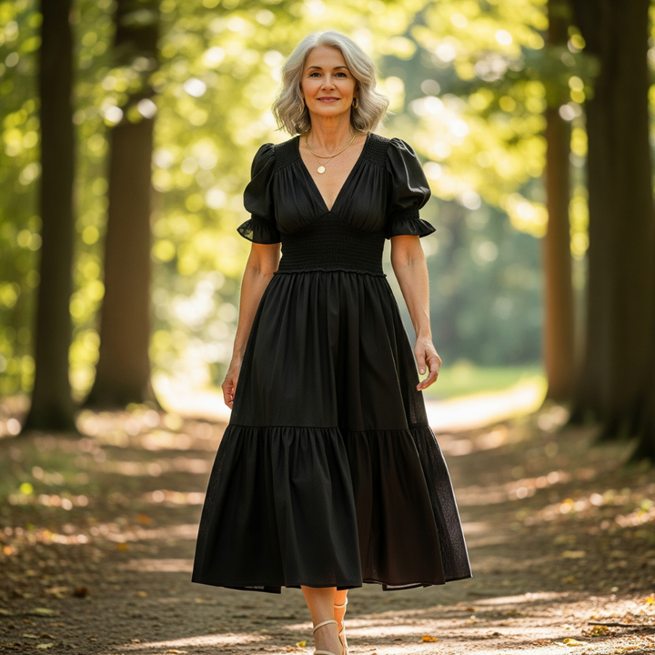 The Liana™ Tiered Puff-Sleeve Dress
