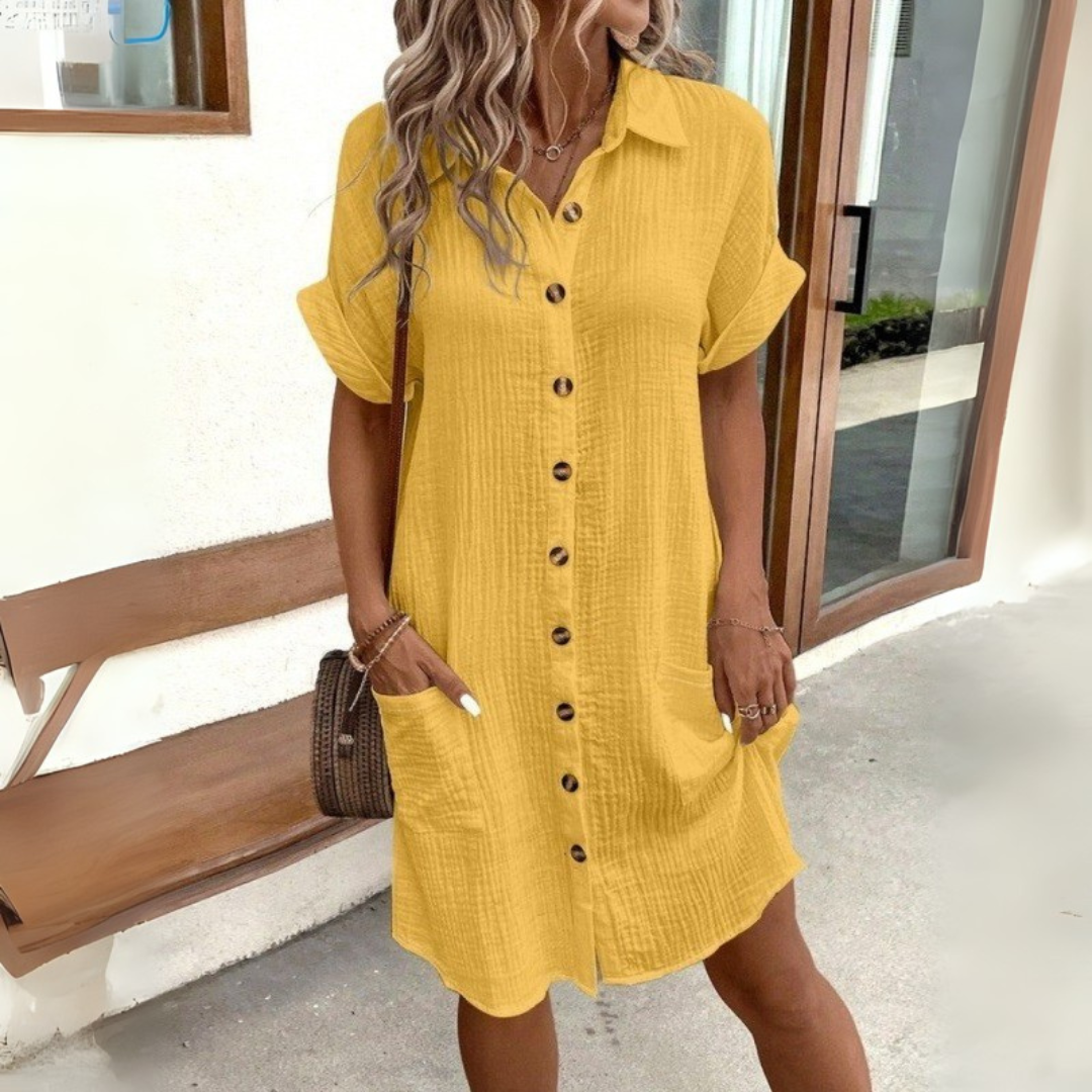 Romy™ Linen-Cotton Shirt Dress