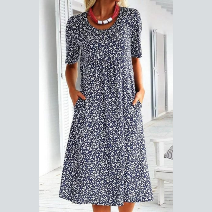 Lila-Blossom Midi Dress