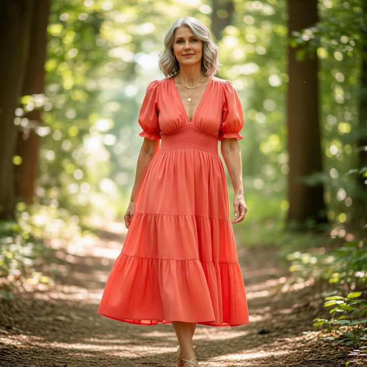 The Liana™ Tiered Puff-Sleeve Dress