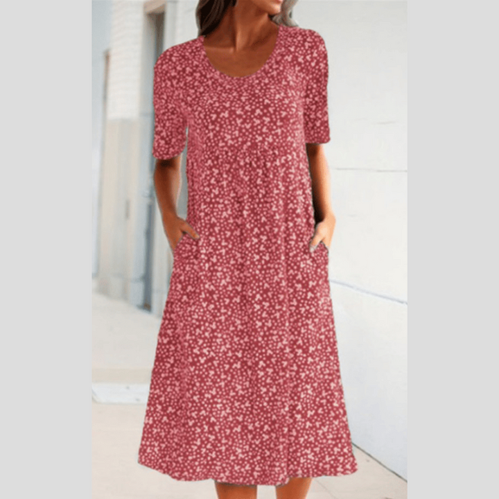 Lila-Blossom Midi Dress