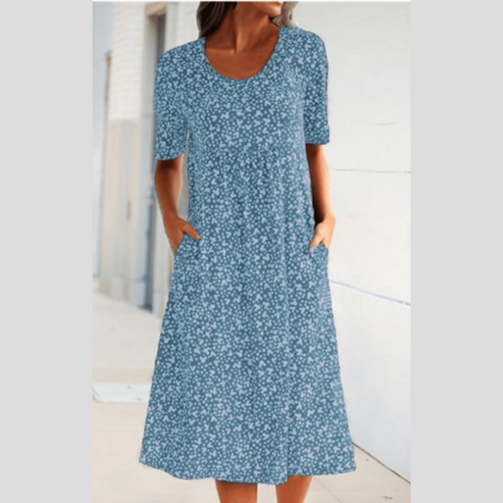 Lila-Blossom Midi Dress