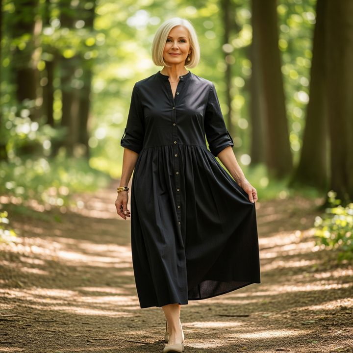 Sara - Oversized Button-Up Shirt Dress